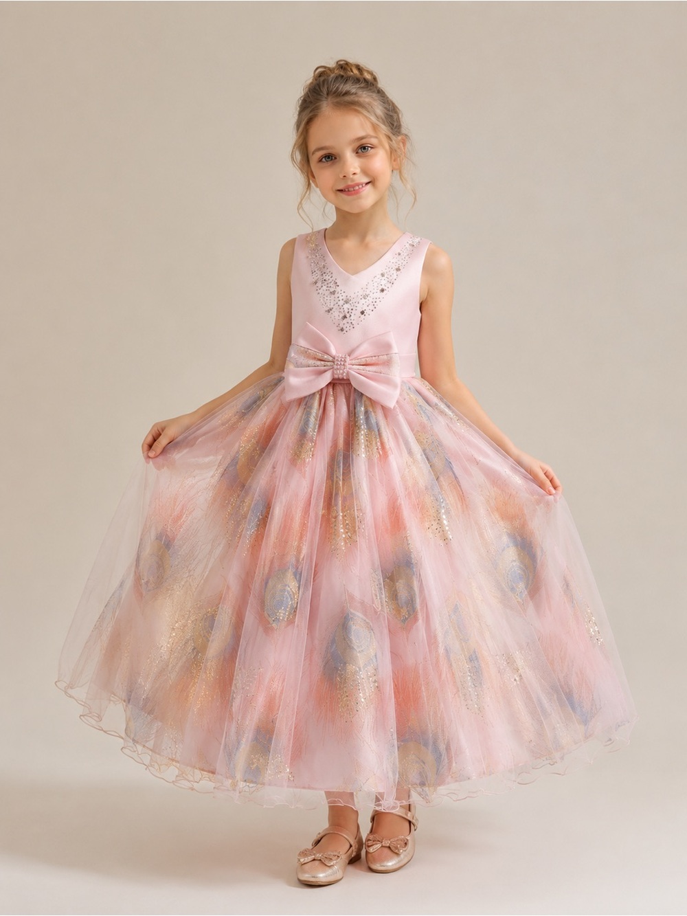 🎉LAST PIECE‎ 🎉Baby Girl Sleeveless Tutu Dress Flower Embroidery Party Dress